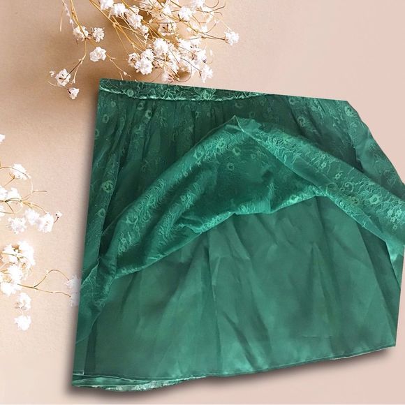 MONIDUE LHUILIER Dress Fit & Flare Emerald Lace Top Sleeveless MSRP 495 Size 20 - Picture 9 of 13